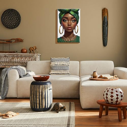 HeeBenor Framed Paint by Numbers Kit for Adults, Black Women, 8x12 Inch - color: Black Women 042