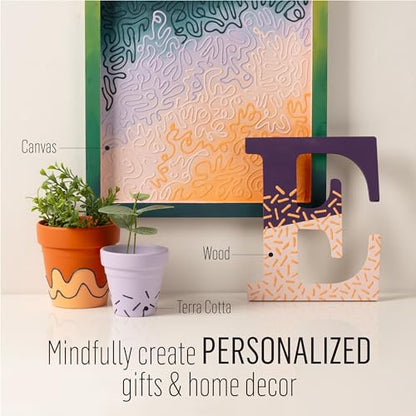 FolkArt Mindful Matte Acrylic Craft Paint Kit, Expressive Colors, 17 Piece Set with 8 Paints, 6 Fine Tip Tops, and 3 Premium Paintbrushes - color: Expressive