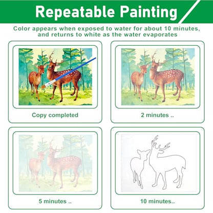 24Pcs Reusable Water Doodle Coloring Set for Dementia Product for Elderly - color: Animals