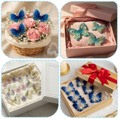 Butterfly Resin Molds, 3D Figurine Silicone Molds for Epoxy Resin | Flexibility Butterfly Molds for Resin Casting, Candle Making, Flower Bouquet Preservation, Insect Specimen, Soap, Gypsum