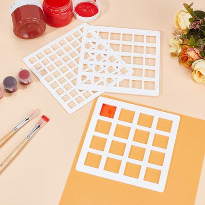 BENECREAT 3Pcs Square Swatching Template Stencil, 5.9x5.9inch Acrylic Drawing Stencils Paint Stencils for Fabric Walls Crafts Arts Paper Home Decoration, 2.5mm Thick - size: 5.9x5.9 Inch*3pcs