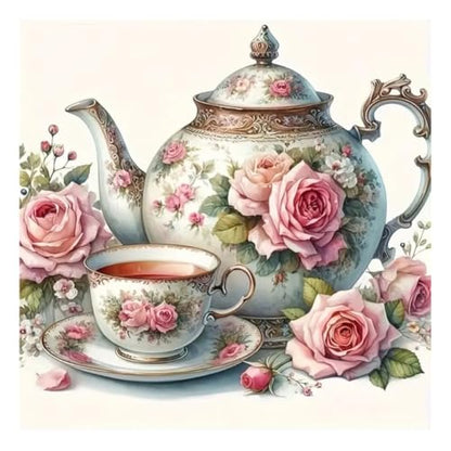 hill froeistung 5D Colorful Teapot Diamond Art Painting Kits for Adults | Teacup,Flower Diamond Art for Beginners, DIY Full Drill Diamond Art Painting(12X12 inch) - color: HF-A038