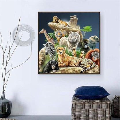 CXYQLC DIY 5D Diamond Painting Kits for Adults, Diamond Art Lions,Tigher&Animals Diamond Painting Full Drill Crystal Rhinestone Embroidery Craft Kits for Home Wall Decor Gifts 13.7x13.7inch