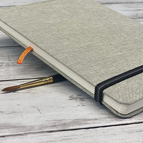 Handbook Watercolor Journal, 8.25 x 8.25 Square, 200 GSM Cold Press Paper, Natural Linen Cover, 60 Pages Art Sketchbook - size: Square, style: 95 lb / 200 gsm