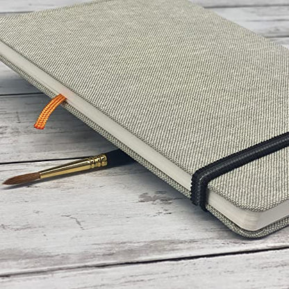 Handbook Watercolor Journal, 8.25 x 8.25 Square, 200 GSM Cold Press Paper, Natural Linen Cover, 60 Pages Art Sketchbook - size: Square, style: 95 lb / 200 gsm