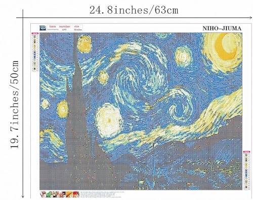 NIHO-JIUMA Diamond Art Kits, 50x63cm/20x25 inches | 5D DIY Full Drill, Adults & Teens, Home Wall Decoration - size: 19.7 x 24.8 inches