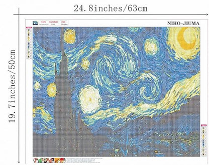 NIHO-JIUMA Diamond Art Kits, 50x63cm/20x25 inches | 5D DIY Full Drill, Adults & Teens, Home Wall Decoration - size: 19.7 x 24.8 inches