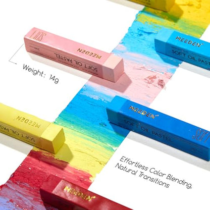MEEDEN Artist Square Oil Pastels: 48 Colors with Extra 2 White & 2 Black