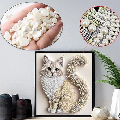 2 Pack Cat Diamond Art Pearl Painting Kits for Adults (12×12 inch) - color: WYZ028+WYZ186