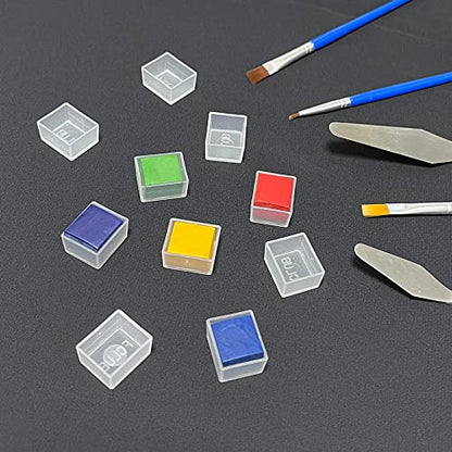 150PCS Transparent Watercolor Half Pans, Empty Paint Pans | Clear Plastic Half Pans for Watercolor, Gouache, Oils, DIY Palettes, Paint Refills, Paint Mixing Storage, Custom Palettes - style: 150Pcs Transparent Half Pans