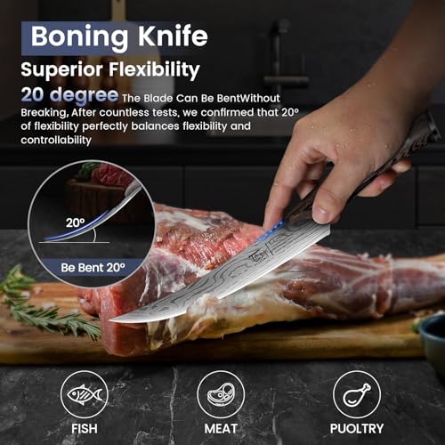 SYOKAMI Butcher Knife Set, Cleaver, Breaking & Boning Knife for Meat & BBQ - size: 3 PCS Set