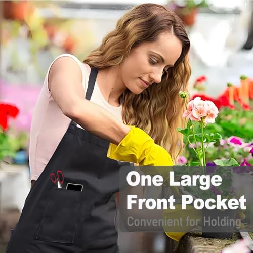 Chef Apron with Pocket for Men Women Server Butcher Work, 5 Pack - color: Black