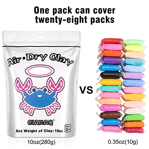 CiaraQ Air Dry Clay Kit – White Modeling Clay | for Crafting & DIY Projects, Creative Gift for Easter, Halloween, and Christmas. 10 oz/Bag - color: White