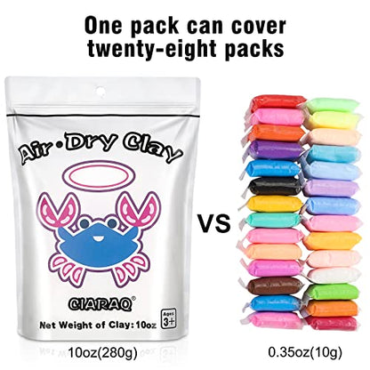 CiaraQ Air Dry Clay Kit – White Modeling Clay | for Crafting & DIY Projects, Creative Gift for Easter, Halloween, and Christmas. 10 oz/Bag - color: White