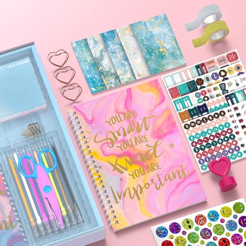 SUPMANGO 2-Pack DIY Journal Kit for Girls Ages 8-14,DIY Journal Set Stationary Birthday Gifts Ideas for Girls,Art Crafts for Tween Kid Scrapbook & Diary Supplies Set