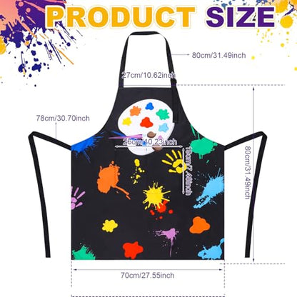 Painting Artist Apron with Pockets, Waterproof Painting Aprons for Adults, Adjustable Art Apron Bib Apron - color: Style 7