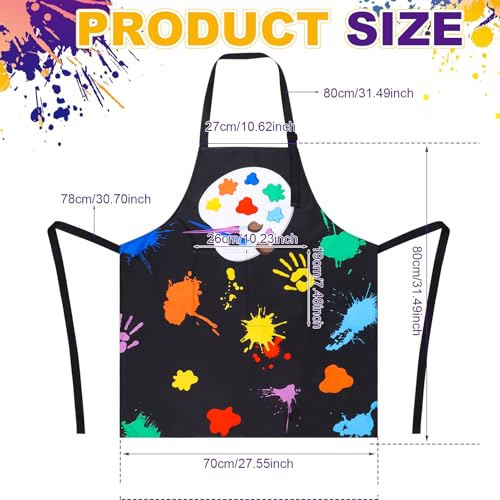 Painting Artist Apron with Pockets, Waterproof Painting Aprons for Adults, Adjustable Art Apron Bib Apron - color: Style 7