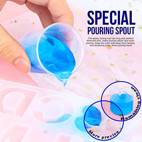 LEOBRO 50ml/1.7oz Epoxy Mixing Cups, 38PCS Graduated Epoxy Resin Cups, Pouring Cup, Plastic Beakers Measuring Cup for Resin, Epoxy, Paint