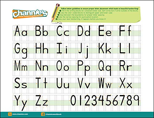 Channie’s My First Letters, Pre K - Kindergarten Writing Workbook, Fun Way to Practice Letter Tracing for Kids Ages 3-5, Easy to Follow, Color-Coded, 40 Double-Printed Worksheets - style: My First Letters