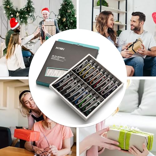 HIMI Acrylic Paint Set,18 Colours, 12ml Tubes,High Viscosity Water Based Paint, Art supplies for Painting Canvas,Fabric,Wood And Paper - color: 18 Colors
