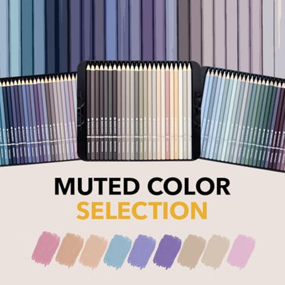Castle Art Supplies 72 Colored Pencils - Muted, Relaxing Art Palette