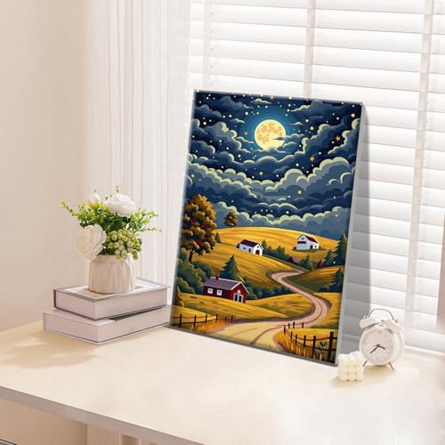 ATDMS Landscape Paint by Numbers Kit for Adults with Frame, 8x12 Inch - color: Landscape 273