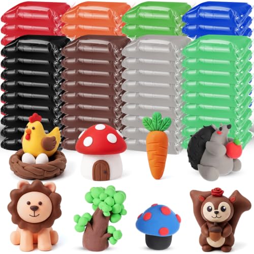 VioraWhite 72 Pcs 38oz Air Dry Clay Bulk Modeling Clay,Forest Colors | Ultra Lightweight Foam Modeling Clay for Kids Adults, DIY Gifts Party Arts Crafts, School Project Supplies - color: Forest Colors