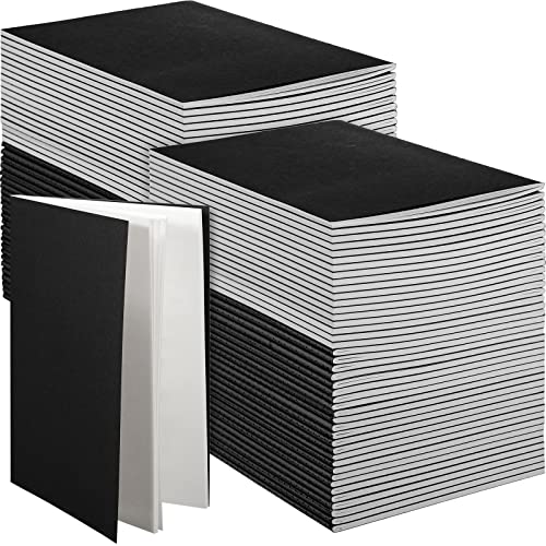 Mimorou 100 Pcs A5 Journals Notebooks Bulk,Black,Blank - color: Black, style: Unlined