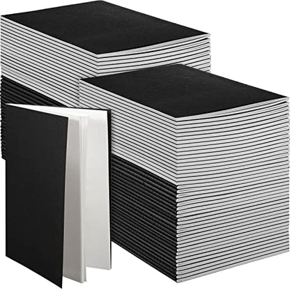Mimorou 100 Pcs A5 Journals Notebooks Bulk,Black,Blank - color: Black, style: Unlined