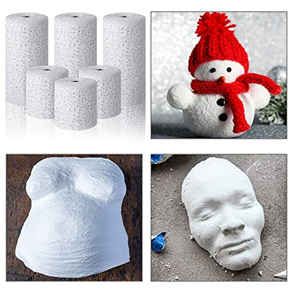 Nuanchu 6 Rolls Plaster Cloth Gauze Bandage Undercast Padding Wrap Use Strips Wrap Cast Material for for Project, Mask Making, Sculptures, Body Casts, Scenery Construction (1.97 x 3.93 Inch White)