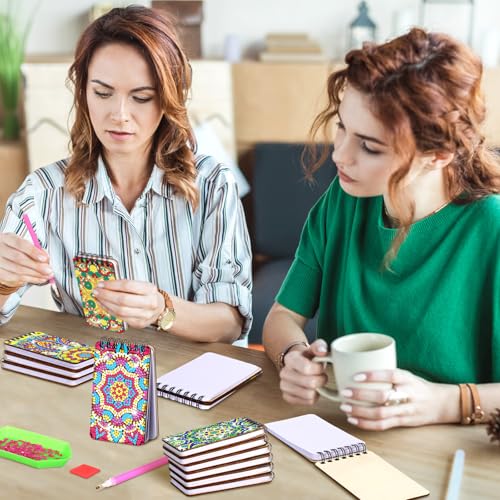 Fuyoooo 12 Pcs Mandala Diamond Art Notebook for Adults, 4.72 x 2.83 Inch | Mandala Diamond Art Kits, DIY Cover Notebook Diamond Painting for Beginners, 5d Journal Art Notepad Accessories - style: Mandala
