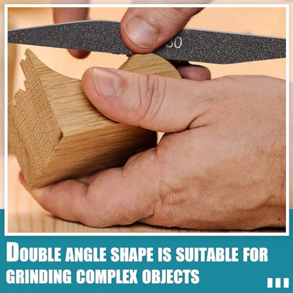 Honoson 40 Pcs Polishing Sticks Sanding Sticks for Plastic Models Metal Wood Buffing Sanding Tools Sandpaper Polishing Accessories Mini Finger Sander(Double Angle Shape) - style: Double Angle Shape