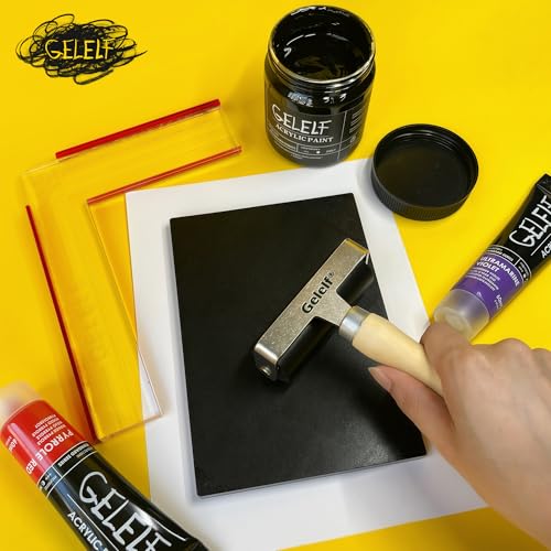 GELELF Smooth Peeling Brayer Roller - Wood Hand Roller Rollers Ink Roller Tape Roller for Gluing Taping Gel Printing Inking Block Printmaking Stamping Scrapbooks (#6: 4 Inch (10CM)) - color: #6: 4 Inch (10CM)