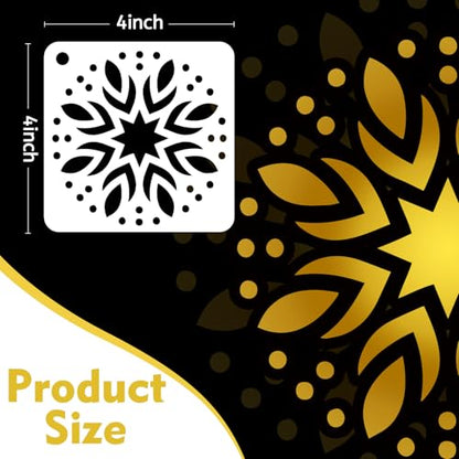 50 PCS Mandala Painting Stencils Reusable Mandala Stencils for Painting on Wood Rocks Canvas Fabric Glass Pottery 4x4 Inch - color: 50 Mandala