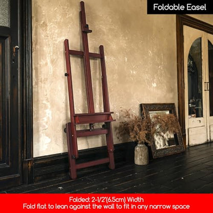 MEEDEN Adjustable H Frame Art Easel: Easel Stand for Painting and Display - style: Walnut Color