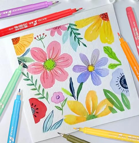 Sign Brush Pen, 15pcs Calligraphy pen Fine Point(0.6mm) Assorted Colors, Felt Tip Pens Art Brush Marker, Journaling Pen Set for Beginners Adult Hand Lettering Calligraphy