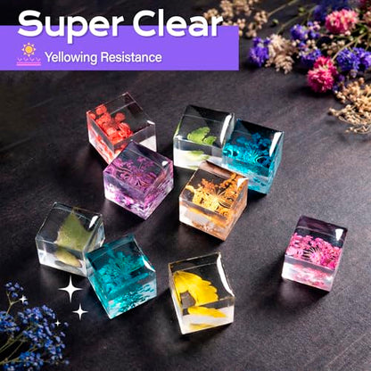 HeyClear UV Resin kit 300g Premixed UV Epoxy Resin Glue Cure for Crafts | Crystal Clear and Hard UV Resin Low Odor, Fast Curing for Beginners Jewelry Making, DIY Art Crafts, Coating, Silicone Molds - size: 300g