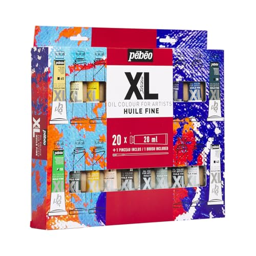 PEBEO Pébéo Fine XL Oil Paint Set, 20 x 20 ml + Brush, Complementary Colours - size: 20 x 20 ml + Brush