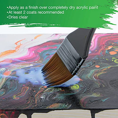 U.S. Art Supply 16 oz Acrylic Sealer, High Gloss Varnish for Acrylic Painting - Non-Yellowing, Clear Coat Protective Finish with UV Protection for Paint - size: 16-ounces