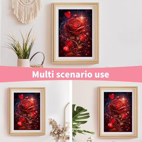 Hydrangea Diamond Painting Kits for Adults-Flowers Diamond Art Kits for Adults,5D Diamond Painting Flowers,DIY Full Drill Diamond Painting Flower Gem - color: Love Red Rose