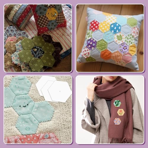 1000 PCS Hexagon Piecing Paper Templates, 1" White Paper templates, Quilting Templates Accessories for DIY Patchwork Crafts and Sewing Supplies - size: 1 Inch- 1000 pcs Hexagon
