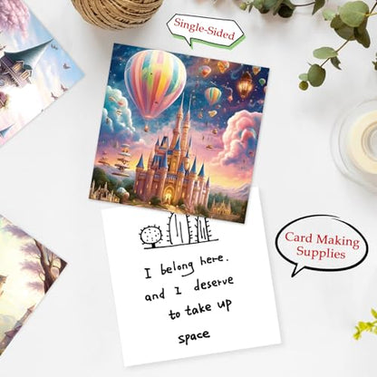 Scrapbook Paper, 24 Sheets 6"×6" 160gsm Single-Sided Patterned Cardstock - color: 24 sheets-dream castle