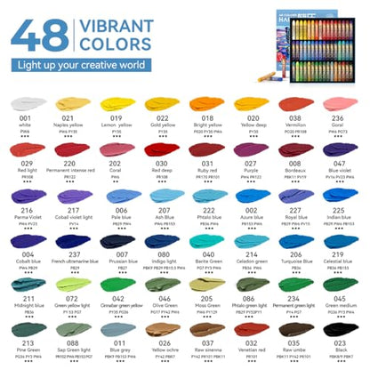 Paul Rubens Oil Pastels, 48 Vibrant Colors Soft Oil Pastels | Creamy & Easy to Blend Oil Pastels for Artists & Beginners. Ideal for Drawing, Sketching and Painting - style: 48 Basic Colors