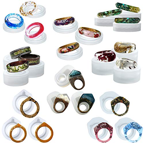 Resin Ring Silicone Molds for UV Jewelry Making Epoxy Casting 24-Count