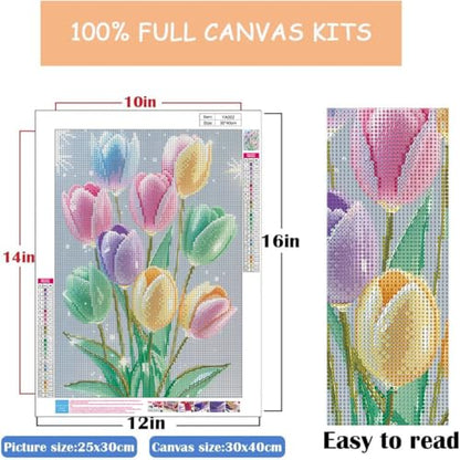 WUSARPLY Colorful Flowers Diamond Painting Kits for Beginner Adults - color: YA002
