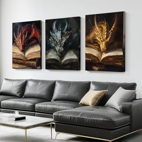 3 Pack Dragon Diamond Art Kits for Adults Round Diamond Painting 12x16Inch - color: DD112
