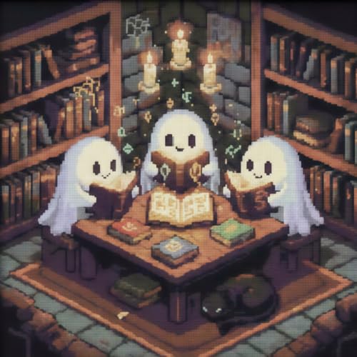 5D Halloween Diamond Painting Kit for Adults,Ghost Library Diamond Art Kits | DIY Full Round Drill Gem Painting Paint by Diamonds Relaxing Craft for Home Wall Decor 12x16inch - color: KM1265-1