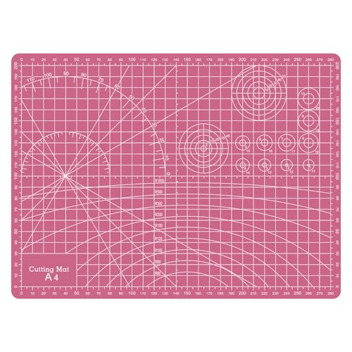 Sewing Cutting Mat 12in x 9in,Small Self Healing Cutting Board A4 Rotary Cutting Mat for Crafts Pink Double Sided Thickened PVC Craft Cutting Board for Quilting Hobby Fabric Precision - color: Pink, size: 11.8"L x 8.7"W
