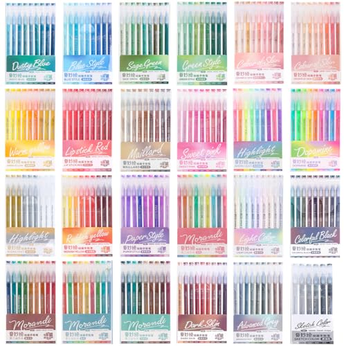 207 Colors Acrylic Gel Pen for Coloring, 0.6mm Fine Point Pens