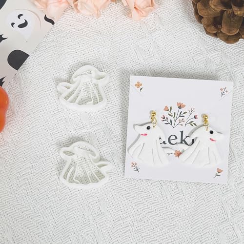 Xaekicr Halloween Ghost Dog Polymer Clay Cutters – Cute Clay Earring Cutters for DIY Jewelry Making, Polymer Clay Molds and Craft Tools, Set of 2 - color: H color